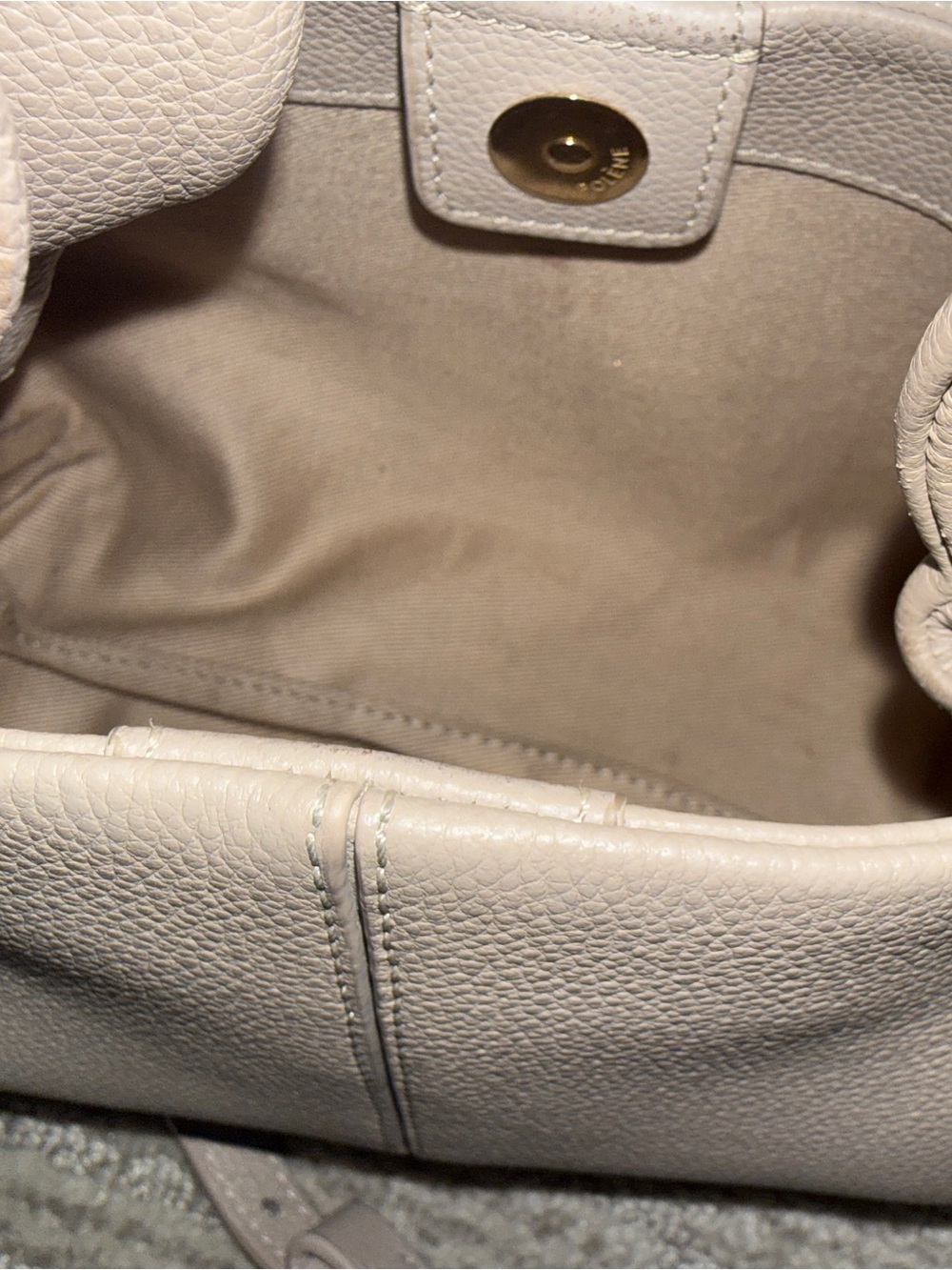 Polene Numero Neuf Mini in Textured Taupe - Picture 9 of 13